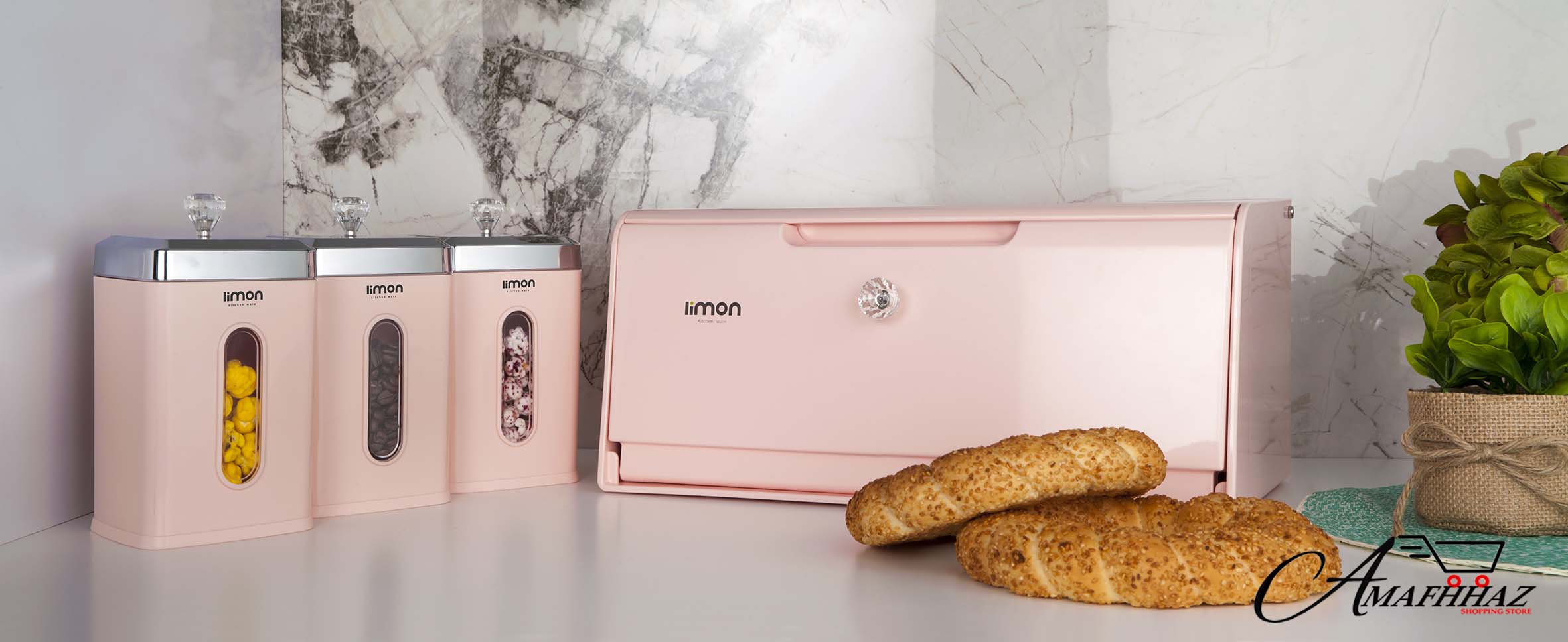 3pc Limon Bread Holder Jar Set