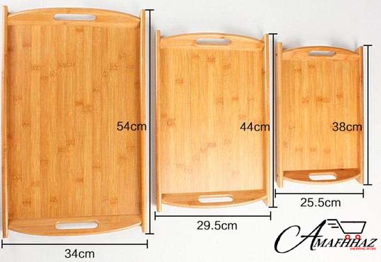 3 Bamboo Serving Trays/Platters/Breakfast Trays