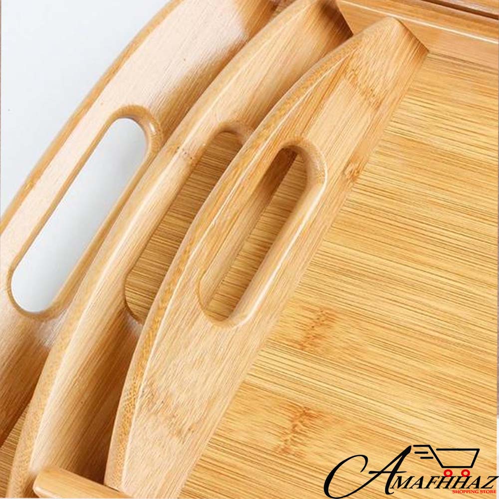 3 Bamboo Serving Trays/Platters/Breakfast Trays