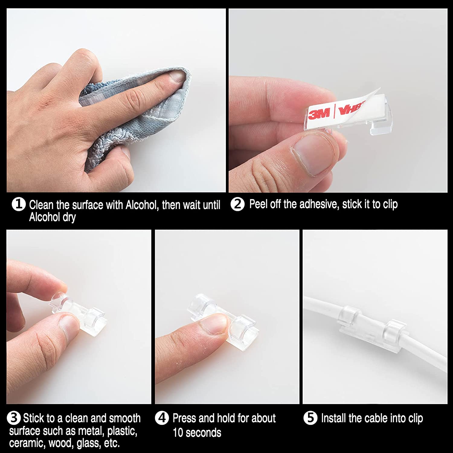 20 Pcs Transparent Wire Clip