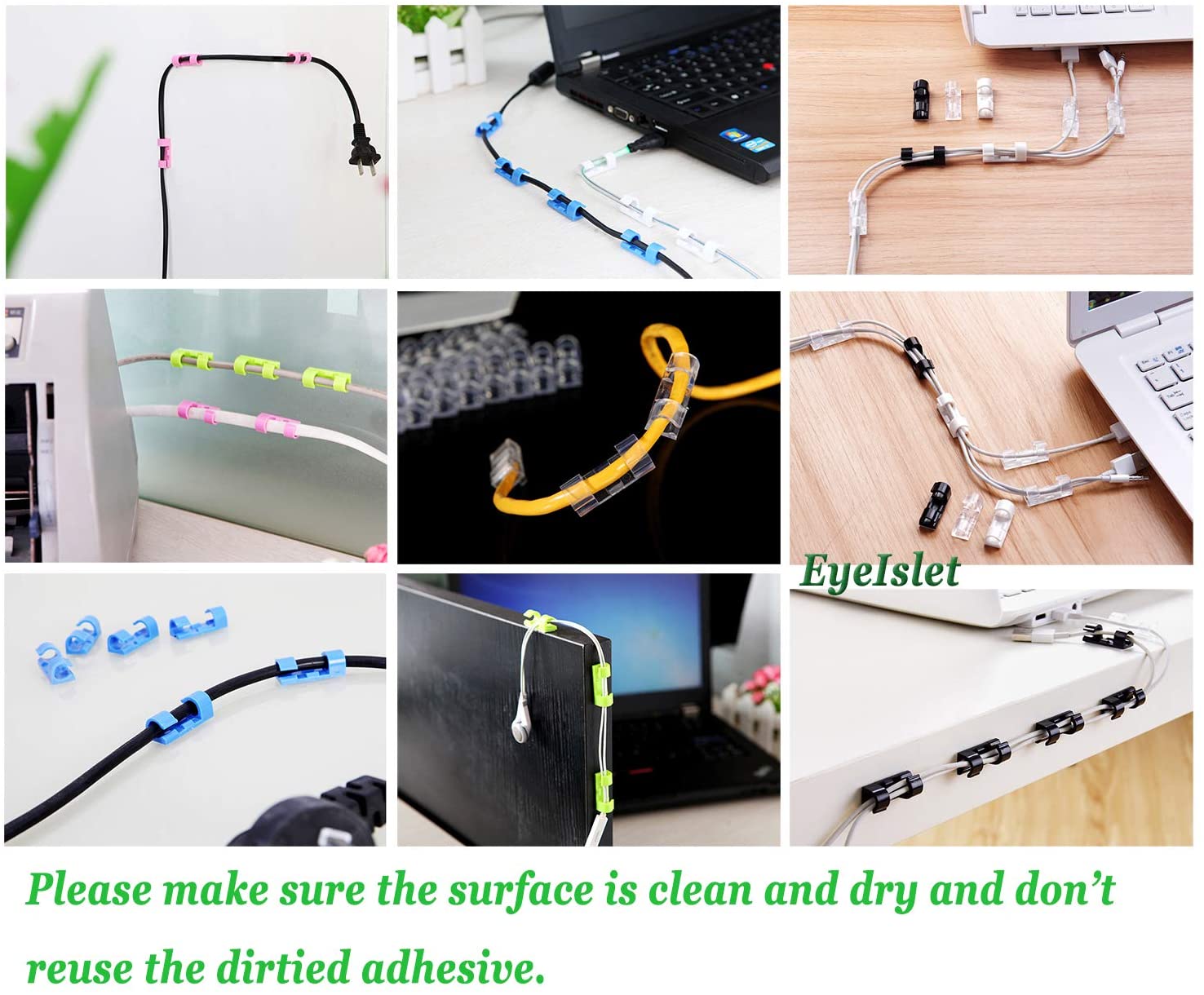 20 Pcs Transparent Wire Clip