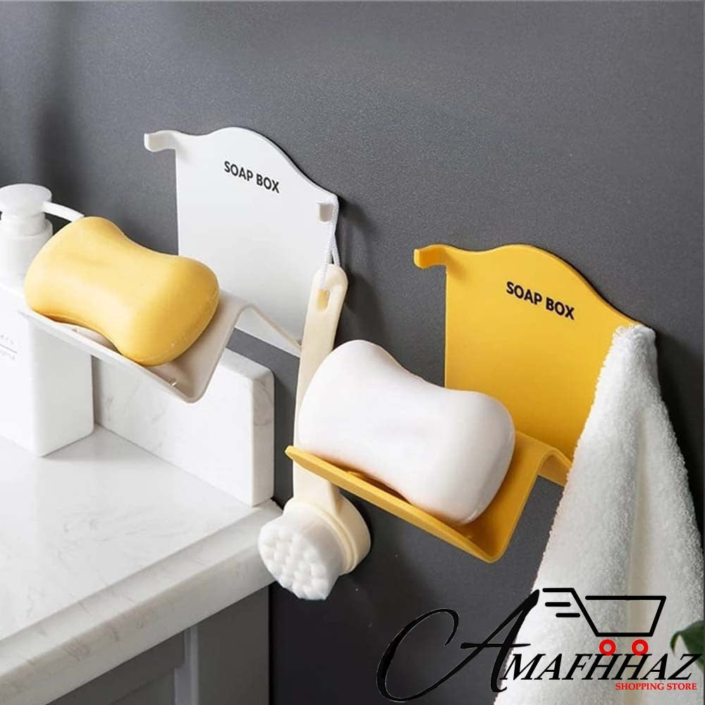 1 Pcs Wall-Mounted Plastic Soap Tray