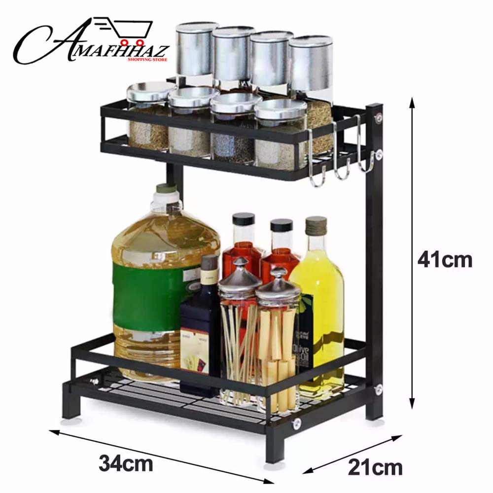 2 Layer Spice Bottle Iron Rack