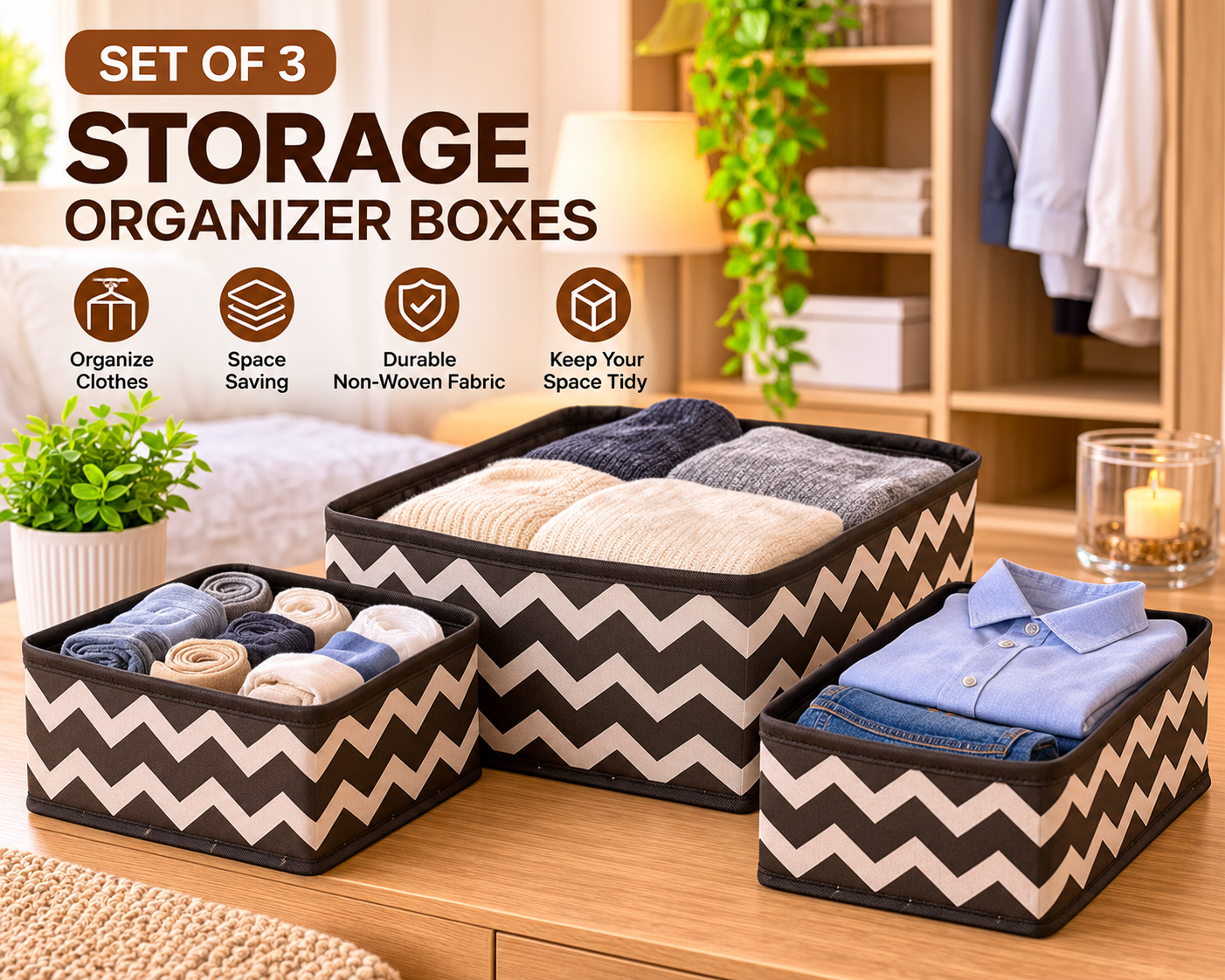 Chevron Storage Organizer Set