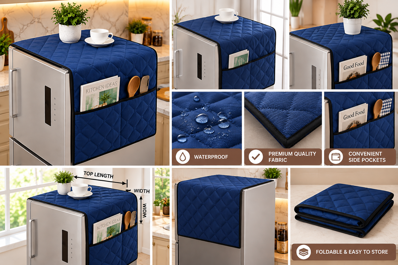 Navy Quilted Fridge Organizer Showcase