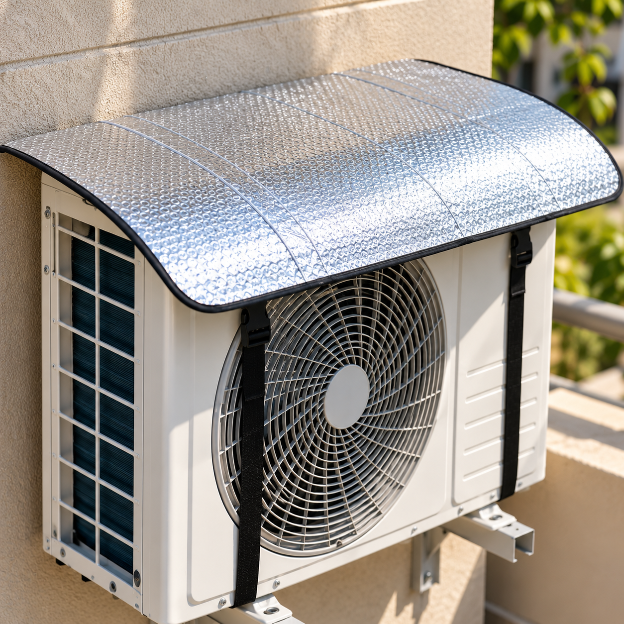 Reflective Canopy Over Outdoor AC Unit