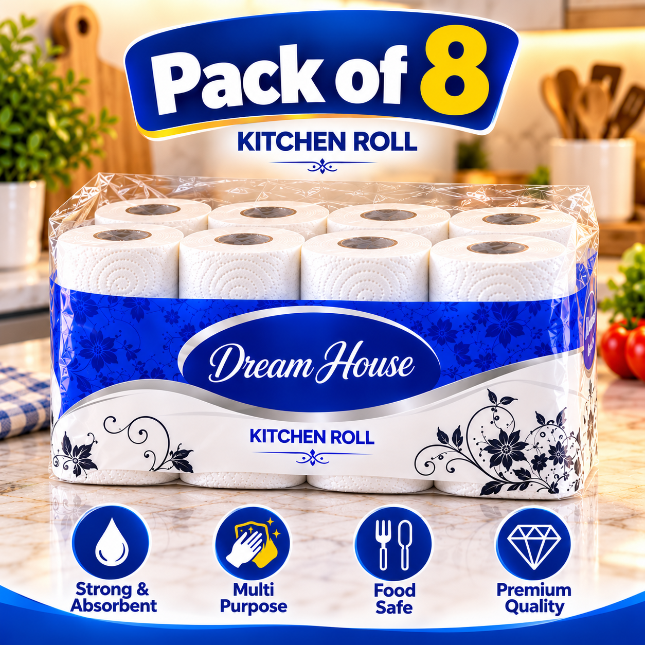Dream House Kitchen Roll Pack of 8