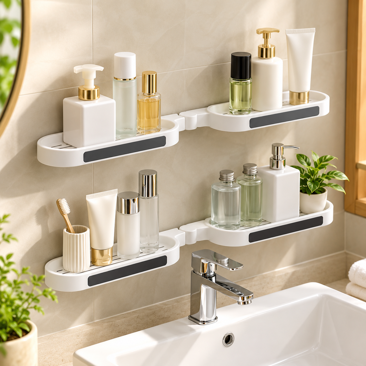 Modern Bathroom Shelf Organization