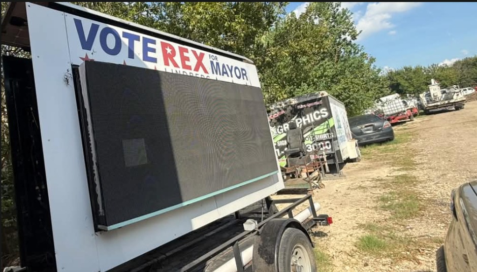 Mobile LED Digital Billboard Trailer / Video Wall Trailer available for rent from M3 Rental in Houston