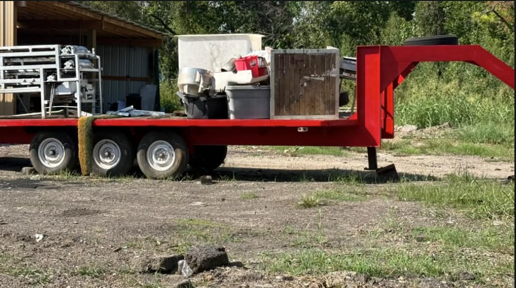 Heavy-Duty Triple-Axle Gooseneck Flatbed Trailer available for rent from M3 Rental in Houston