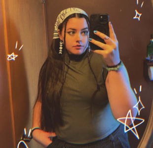 photo of customer wearing earrings