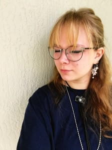 photo of customer wearing earrings