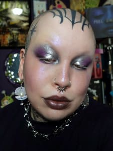 photo of customer wearing earrings