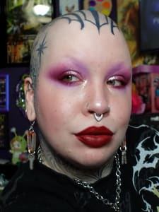 photo of customer wearing earrings