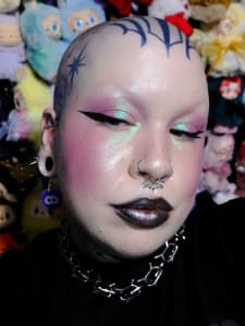 photo of customer wearing earrings