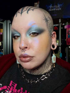 photo of customer wearing earrings