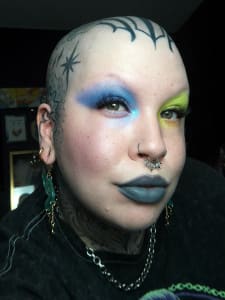 photo of customer wearing earrings