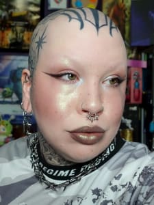 photo of customer wearing earrings