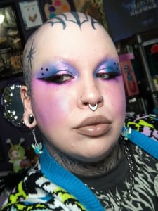 photo of customer wearing earrings