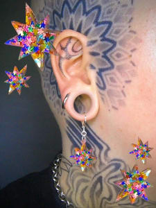 photo of customer wearing earrings