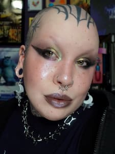 photo of customer wearing earrings