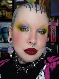 photo of customer wearing earrings