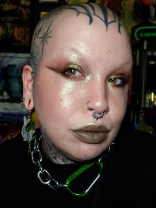 photo of customer wearing earrings