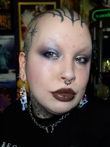 photo of customer wearing earrings