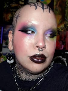 photo of customer wearing earrings
