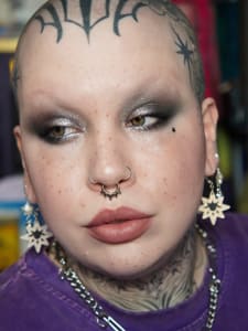 photo of customer wearing earrings