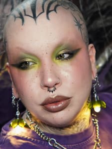 photo of customer wearing earrings
