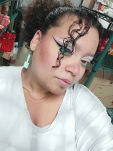 photo of customer wearing earrings
