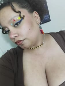 photo of customer wearing earrings