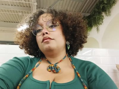 photo of customer wearing earrings