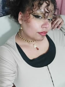 photo of customer wearing earrings
