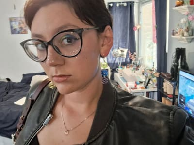 photo of customer wearing earrings
