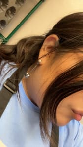 photo of customer wearing earrings