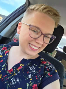 photo of customer wearing earrings