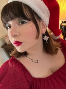 photo of customer wearing earrings