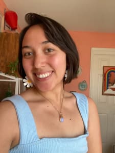 photo of customer wearing earrings