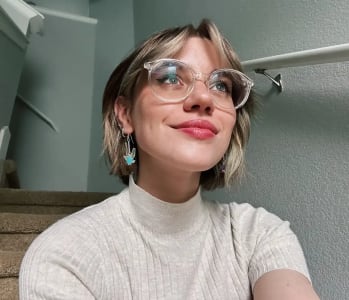 photo of customer wearing earrings