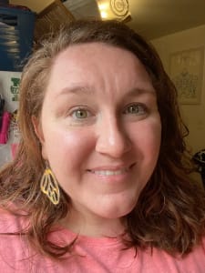 photo of customer wearing earrings