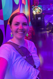 photo of customer wearing earrings