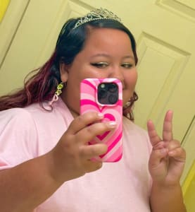 photo of customer wearing earrings