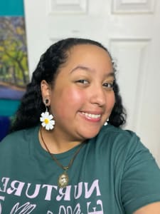photo of customer wearing earrings