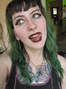 photo of customer wearing earrings