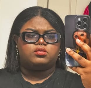photo of customer wearing earrings