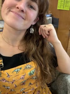 photo of customer wearing earrings