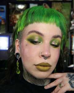 photo of customer wearing earrings