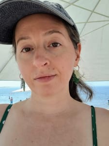 photo of customer wearing earrings